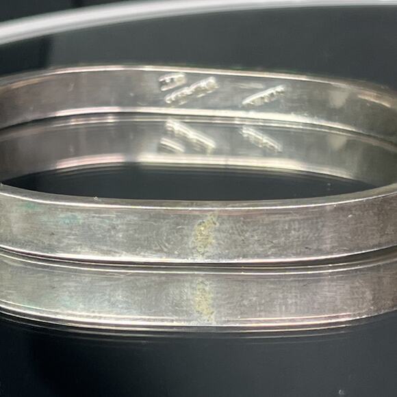 Vintage Mexico Taxco Sterling Silver Malachite Hinged Bangle Bracelet Signed 925 - Picture 8 of 14